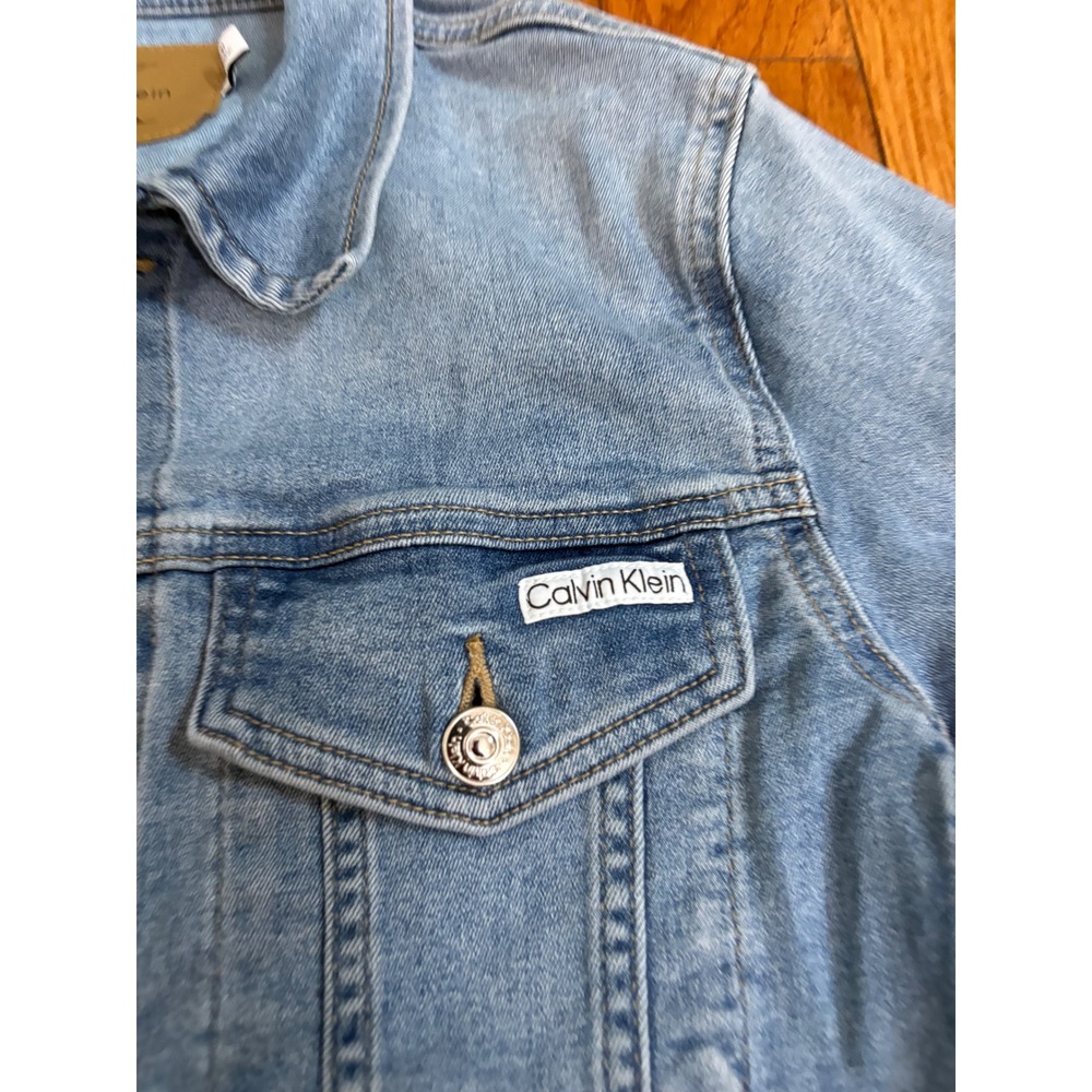 Calvin Klein Womens Light Wash Denim Trucker Jacket Blue S 1886463 - Picture 8 of 9